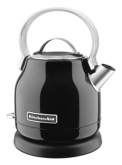 Kitchenaid 5KEK1222 EOB Bouilloire électrique 1,25 L noir - Remplissage large, maintien au chaud, fonction anti-goutte - Design rétro