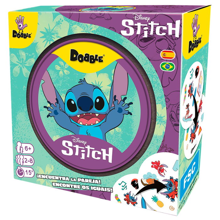 Asmodee - Jeu de cartes Dobble Disney avec Stitch