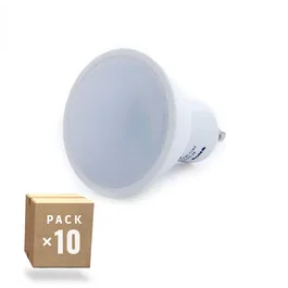 Pack de 10 Ampoules LED GU10 7W 520Lm 6000K Blanc Froid