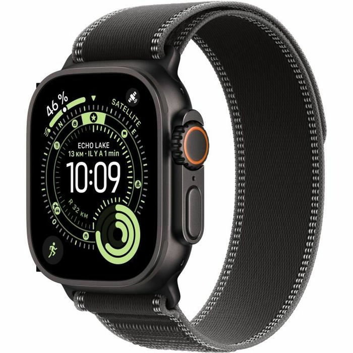 Apple Watch Ultra 3 GPS + Cellular - 49mm - Boîtier Black Titanium - Bracelet Black/Charcoal Trail Loop - M/L Apple Watch Ultra 3 GPS + Cellular - 49mm - Boîtier Black Titanium - Bracelet Black/Charcoal Trail Loop - M/L