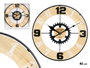 Giftdecor Horloge Murale Mécanisme Métal 40 cm MDF Fer Marron Noir (Set de 6)