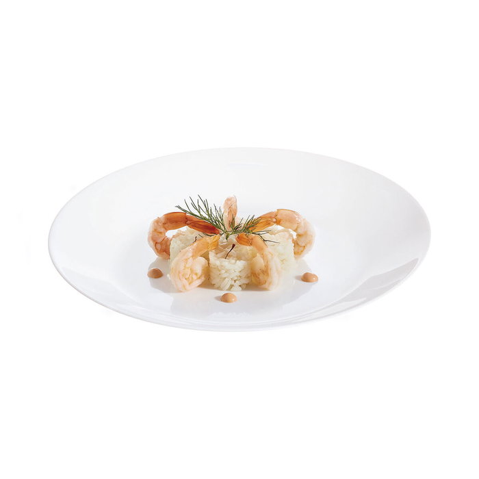 Luminarc Zelie Assiette plate Blanc verre Ø 25 cm (Lot de 12)