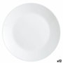 Luminarc Zelie Assiette plate Blanc verre Ø 25 cm (Lot de 12)
