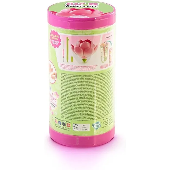 Canal Toys BLM 001 - Stylo Fleur à Construire BLOOM avec Encre Pailletée et Parfumée - Kit de 6 Modèles à Collectionner - À Partir de 6 Ans