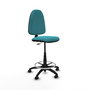 Tabouret Aýna taburete Contact permament de base Tissu Turquoise Structure polyamide noire Sans accoudoirs Sans appui-tête Roulettes pour moquette