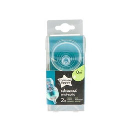 TOMMEE TIPPEE Tétines en Silicone Rond Flux Lent pour Bébé dès 0 Mois (Pack de 2)