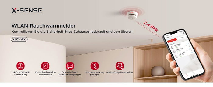 X-Sense Détecteur de fumée XS01-WX Blanc