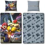 Parure de lit Mario Bros Mario vs Bowser, licence Super Mario, 1 housse de couette 140 x 200 cm + 1 taie 63 x 63 cm en microfibre