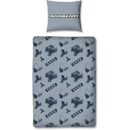 Parure de lit Mario Bros Mario vs Bowser, licence Super Mario, 1 housse de couette 140 x 200 cm + 1 taie 63 x 63 cm en microfibre