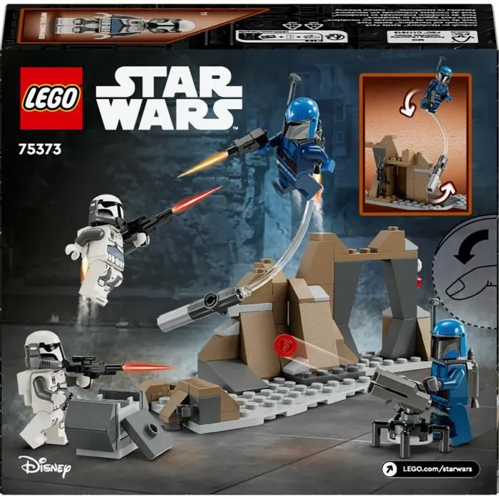 LEGO 75373 Star Wars Pack de combat de l'embuscade sur Mandalore - Jouet de construction avec minifigurines, The Mandalorian