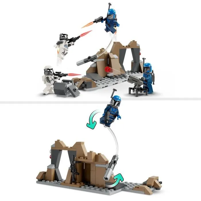 LEGO 75373 Star Wars Pack de combat de l'embuscade sur Mandalore - Jouet de construction avec minifigurines, The Mandalorian