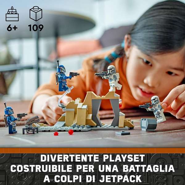 LEGO 75373 Star Wars Pack de combat de l'embuscade sur Mandalore - Jouet de construction avec minifigurines, The Mandalorian