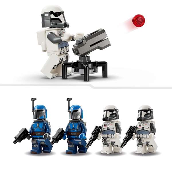 LEGO 75373 Star Wars Pack de combat de l'embuscade sur Mandalore - Jouet de construction avec minifigurines, The Mandalorian