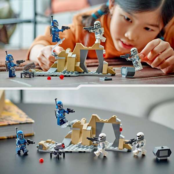 LEGO 75373 Star Wars Pack de combat de l'embuscade sur Mandalore - Jouet de construction avec minifigurines, The Mandalorian