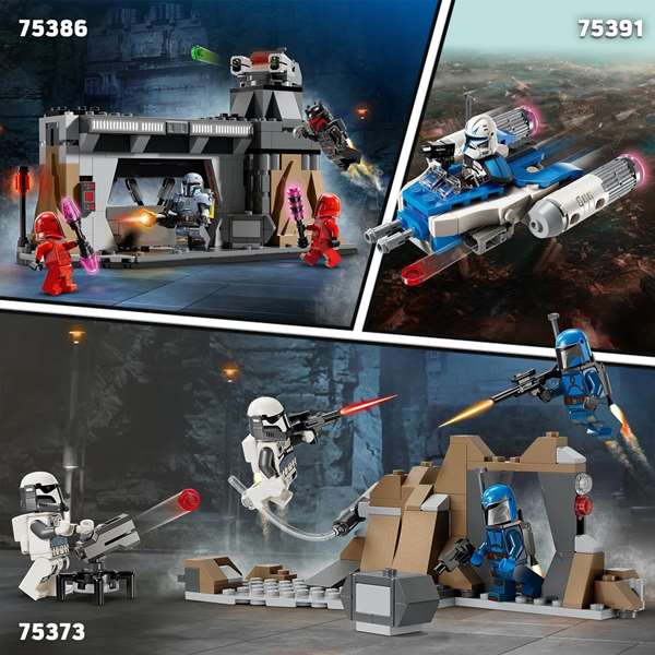 LEGO 75373 Star Wars Pack de combat de l'embuscade sur Mandalore - Jouet de construction avec minifigurines, The Mandalorian