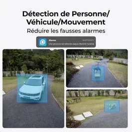 Reolink W760 Caméra de Surveillance Extérieure WiFi 8MP avec Zoom Hybride 6x et Vision Nocturne Couleur - Caméra Double - Blanc