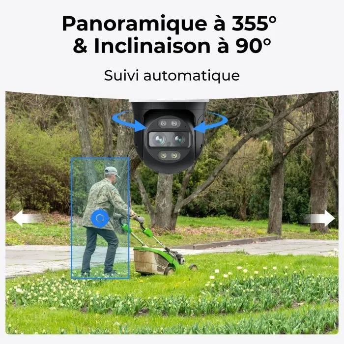 Reolink W760 Caméra de Surveillance Extérieure WiFi 8MP avec Zoom Hybride 6x et Vision Nocturne Couleur - Caméra Double - Blanc