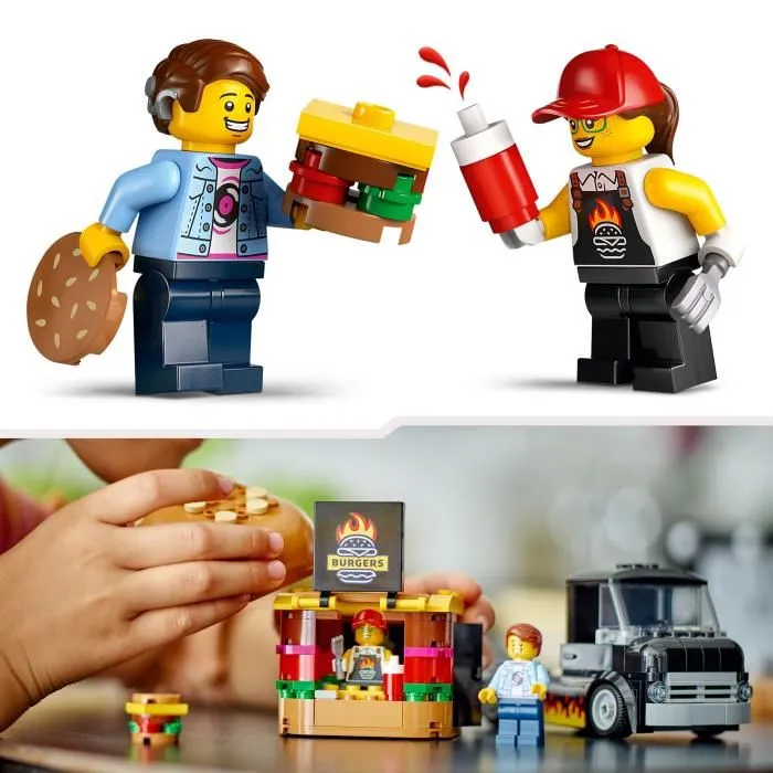 Lego City 60404 - Food-truck de Burgers Jouet de Construction, 194 Pièces avec Minifigurines, pour Enfants de 5 Ans et Plus Lego City 60404 - Food-truck de Burgers Jouet de Construction, 194 Pièces avec Minifigurines, pour Enfants de 5 Ans et Plus