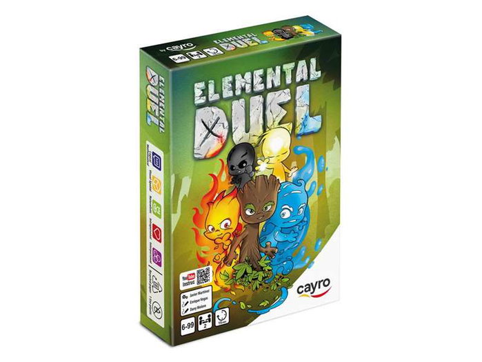 Cayro - Jeu de Cartes Elemental Duel 11x15x3 - Version Multilingue (Espagnol, Anglais, Français, Italien, Portugais, Allemand) - À Partir de 6 ans