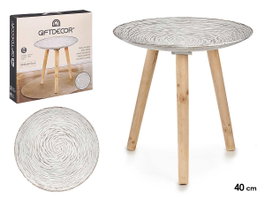 GIFTDECOR Mesa Madera Decoracion Espiral 40cm