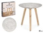 Giftdecor Table en Bois Décoration Spirale 40x39x40 cm Blanc et Bois (Set de 6)