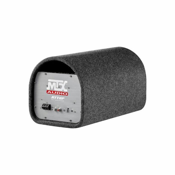 MTX Audio RTT8P Caisson de basses actif subwoofer tube 20 cm avec ampli Classe D 120W RMS, filtre actif et télécommande