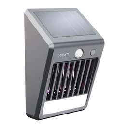Coati Lampe Solaire Murale Anti-Moustiques avec Détecteur de Mouvement PIR Noir 110 x 67 x 170 mm