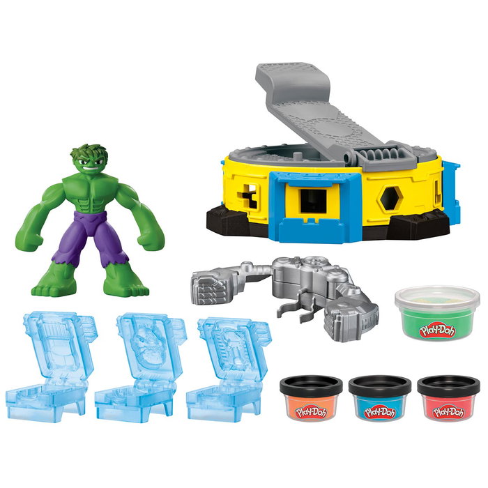 Play-Doh - Set de jeu Hulk Aplasta y Moldea Marvel F9826 - Figurine flexible et presse rotative - Jouet pâte à modeler - Hasbro Play-Doh - Set de jeu Hulk Aplasta y Moldea Marvel F9826 - Figurine flexible et presse rotative - Jouet pâte à modeler - Hasbro