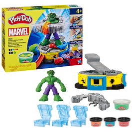 Play-Doh - Set de jeu Hulk Aplasta y Moldea Marvel F9826 - Figurine flexible et presse rotative - Jouet pâte à modeler - Hasbro