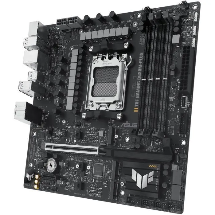 ASUS TUF GAMING B850M-PLUS - Carte mère micro ATX AMD B850, Socket AM5 (Ryzen 7000/8000/9000), DDR5, M.2, SATA III, 2.5 GbE