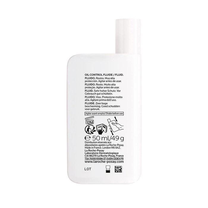 La Roche Posay ANTHELIOS UV-MUNE 400 Fluide anti-huile SPF50+ 50 ml Contrôle Mat 12h Résistant à l'eau et au sable