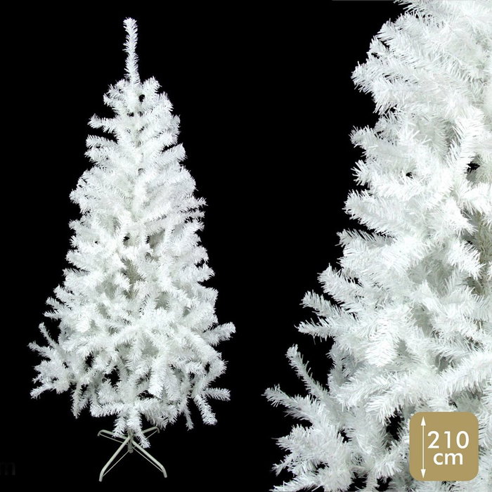 Sapin de Noël Blanc PVC Métal Polyéthylène 110 x 110 x 210 cm Sapin de Noël Blanc PVC Métal Polyéthylène 110 x 110 x 210 cm