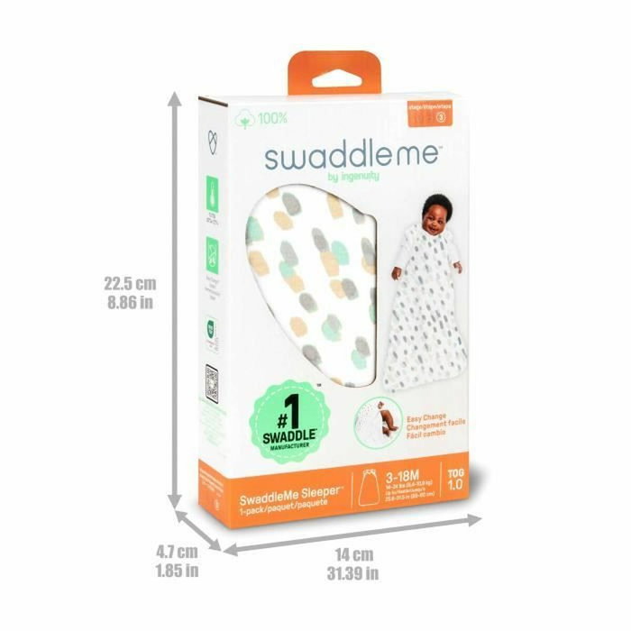 Ingenuity Gigoteuse d'Emmaillotage SwaddleMe à pois, Blanc, TOG 0.5 Ingenuity Gigoteuse d'Emmaillotage SwaddleMe à pois, Blanc, TOG 0.5