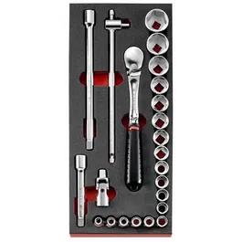 Facom Module Mousse Douilles 1/2'' 6 Pans Métriques S.161B MODM.S1APB - Organisation D'Atelier