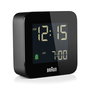 Braun BC-08-B Réveil Digital avec Affichage LCD Rétroéclairé, Fonction Snooze et Design Compact - Noir