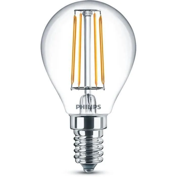 Philips - Ampoule LED Classic 40W, Forme Sphérique, Culot E14, Blanc Chaud 2700K, Non Dimmable, Équivalence Incandescente 40W, Classe Énergétique F, 30000h