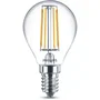 Philips - Ampoule LED Classic 40W, Forme Sphérique, Culot E14, Blanc Chaud 2700K, Non Dimmable, Équivalence Incandescente 40W, Classe Énergétique F, 30000h