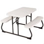 Color Baby Table de pique-nique enfant pliable en plastique et acier, couleur crème, dimensions 82.5 x 90 x 53.5 cm, à partir de 3 ans