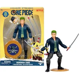 One Piece - Figurine articulée Zoro - 15 cm - 12 points d'articulation - Avec accessoires - Inspirée de l'adaptation Netflix - À partir de 4 ans