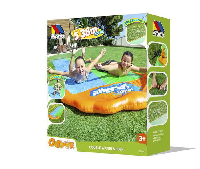 Molto Water Slide 2 - Toboggan aquatique pour enfants de 5.38 mètres, 3 ans et plus, boîte en espagnol et anglais Molto Water Slide 2 - Toboggan aquatique pour enfants de 5.38 mètres, 3 ans et plus, boîte en espagnol et anglais