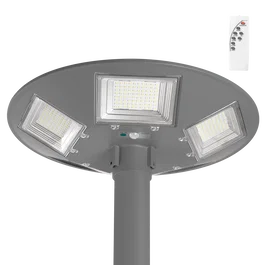Luminaria Solar LED 150W 15000Lm 4000K IP67 Gris, Éclairage Public Crépusculaire avec Détection de Mouvement