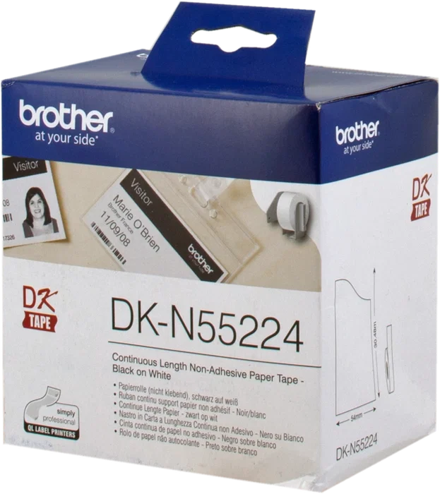 Brother DK-N55224 Rouleau de papier blanc non adhésif 54 mm x 30,48 m