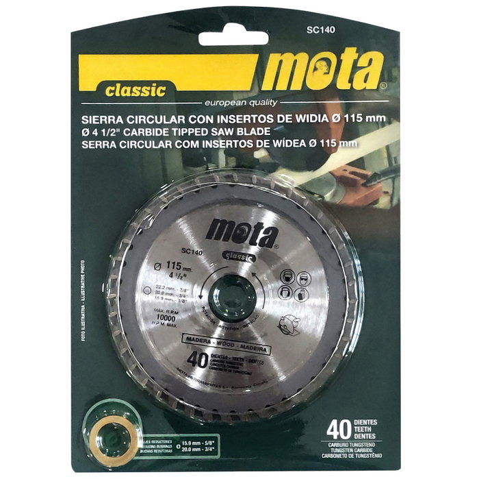 Mota Scie circulaire widia 115mm 40 dents Mota Scie circulaire widia 115mm 40 dents