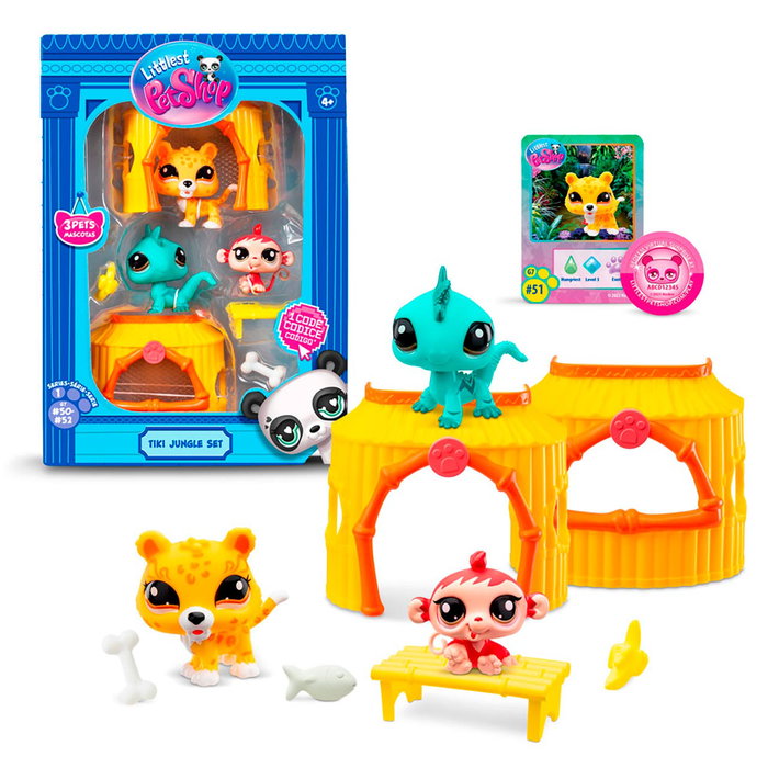 Bandai Littlest Pet Shop Pack Tiki Jungle - 8 Pièces Bandai Littlest Pet Shop Pack Tiki Jungle - 8 Pièces