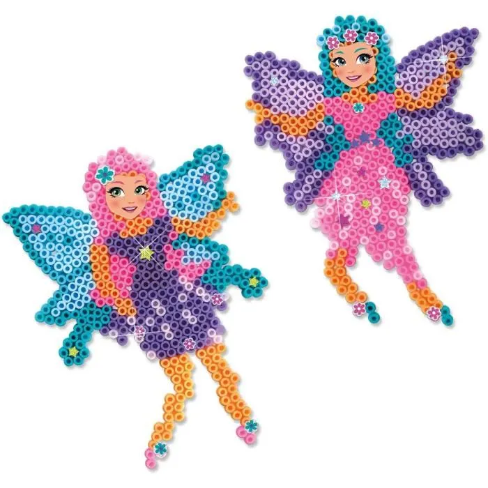 Ses Creative - Perles à repasser Fées, 1200 perles avec plateau en forme de fée pour créer de magnifiques fées