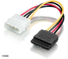 Equip Câble d'alimentation SATA vers Molex 15 cm - 1x 5,25" mâle à 1x SATA 15 broches