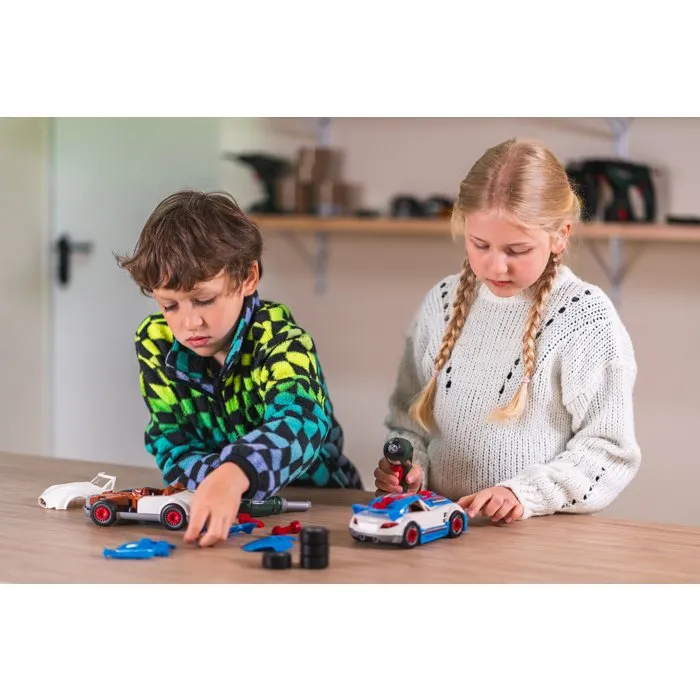 Klein Set de tuning Bosch avec visseuse électronique Ixolino II - Jeu de construction voiture décapotable - Jouet enfant à partir de 3 ans