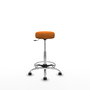 Tabouret Tolosa Pivotant Cuir écologique Non applicable Maille Orange Structure chromée Sans accoudoirs Sans appui-tête Roulettes pour moquette