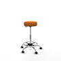 Tabouret Tolosa Pivotant Cuir écologique Non applicable Maille Orange Structure chromée Sans accoudoirs Sans appui-tête Roulettes pour moquette