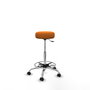Tabouret Tolosa Pivotant Cuir écologique Non applicable Maille Orange Structure chromée Sans accoudoirs Sans appui-tête Roulettes pour moquette